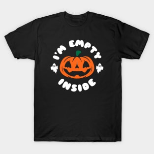 I'm Empty Inside - Emo Pumpkin - Halloween - Funny Goth T-Shirt